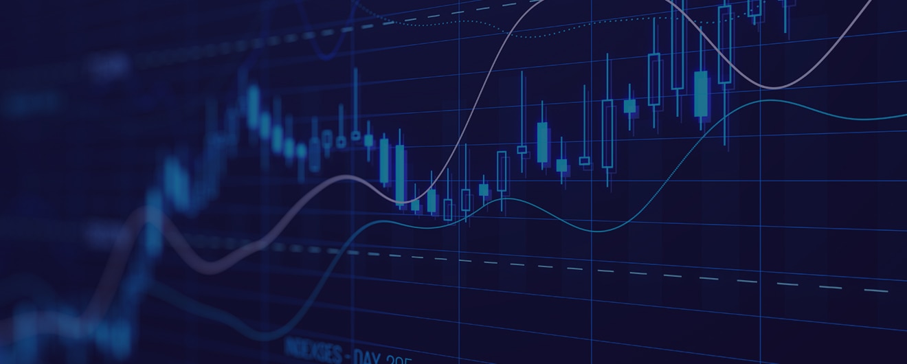 close-up of trend graphs